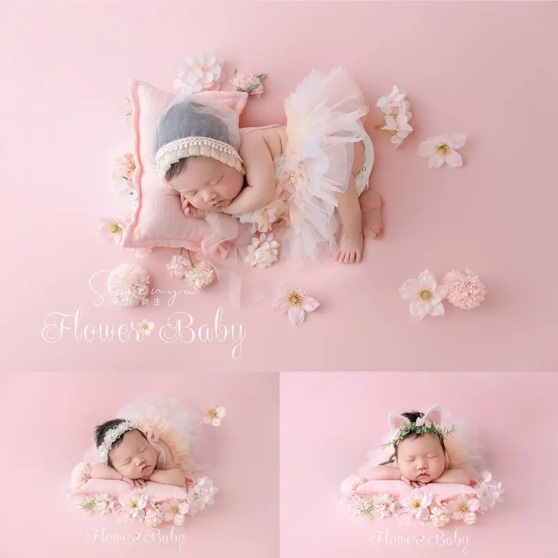 Baby Girl Pink Florals Set - Newborn Photography Props - Image 4